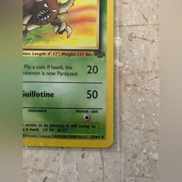 1990’s rare vintage 1st edition pinsir Pokémon card 25/64 - Picture 3 of 4